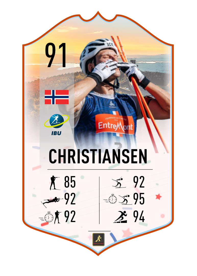 Vetle Christiansen - Summer Star - Winner of the men mass start at Martin Fourcade Nordic Festival 2023 - Biathlon Cards